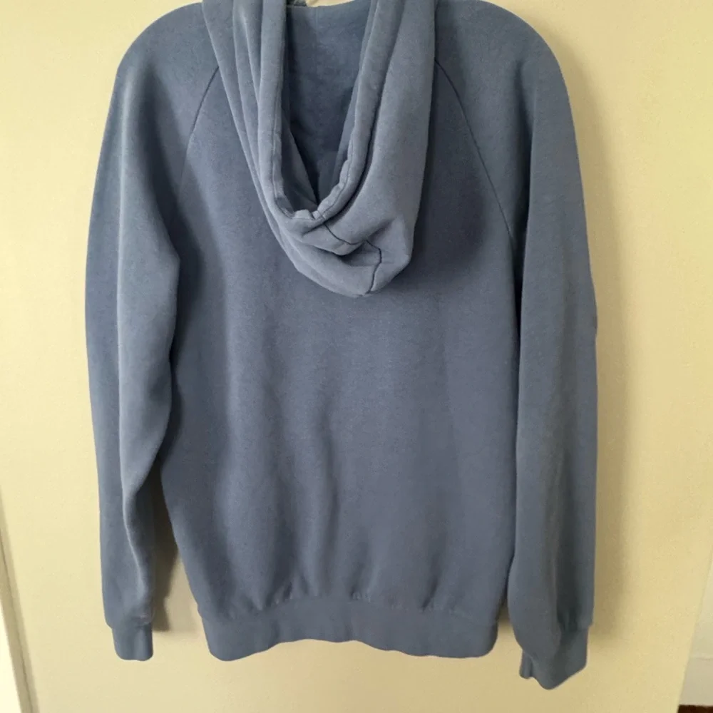 Vintage Adidas Center Trefoil Logo Hoodie Mens Small Blue Y2K Sweatshirt Soft